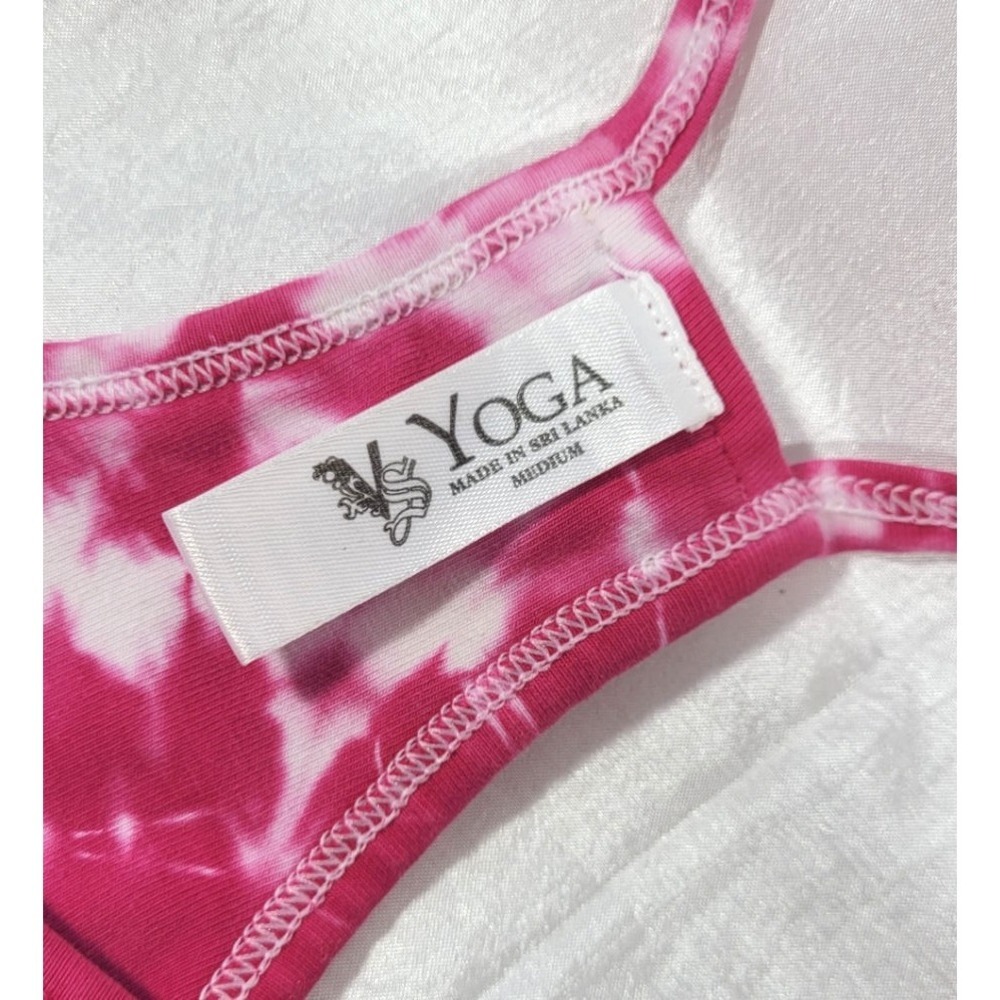 VS YOGA Women's Racerback Cropped Tank Top - Pink Tie Dye - Medium - Picture 2 of 3
